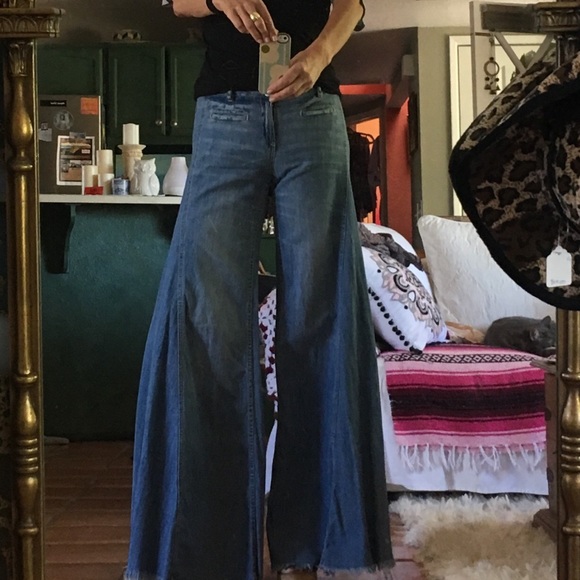 Free People Denim - Like new ! Free people palazzo flare bell jean
